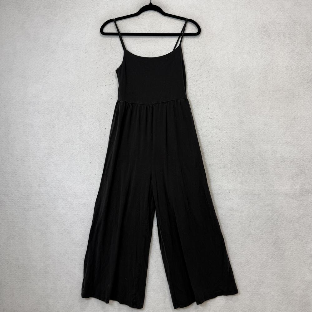 Quince Jumpsuit Womens Small Black Tencel Jersey Wide Leg Sleeveless Scoop Neck